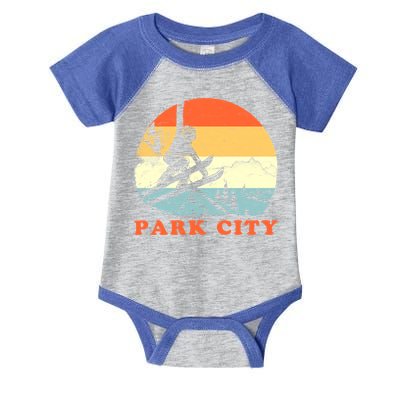 Ski Park City Utah Vintage Snow Skiing Vacation Meaningful Gift Infant Baby Jersey Bodysuit