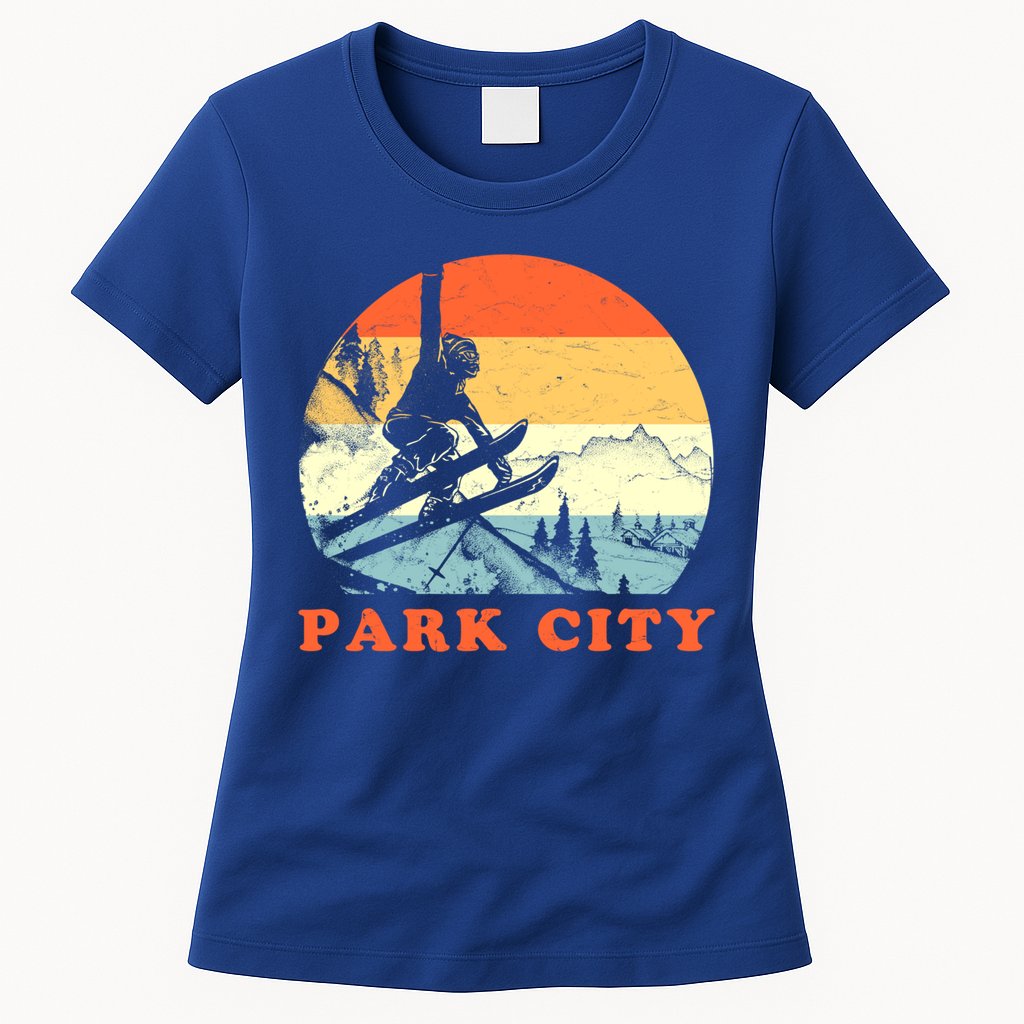 Ski Park City Utah Vintage Snow Skiing Vacation Meaningful Gift Womens T-Shirt