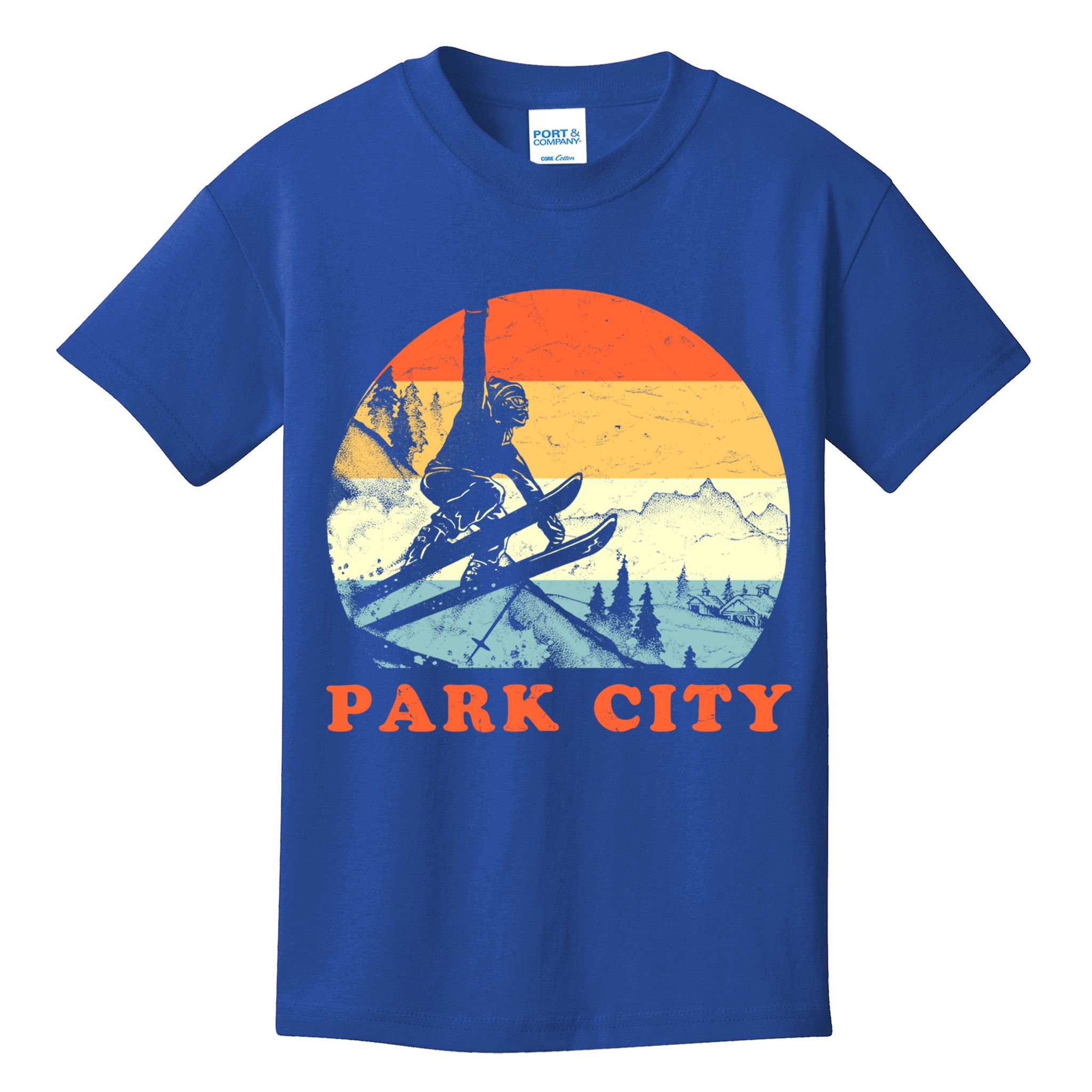 Ski Park City Utah Vintage Snow Skiing Vacation Meaningful Gift Kids T-Shirt
