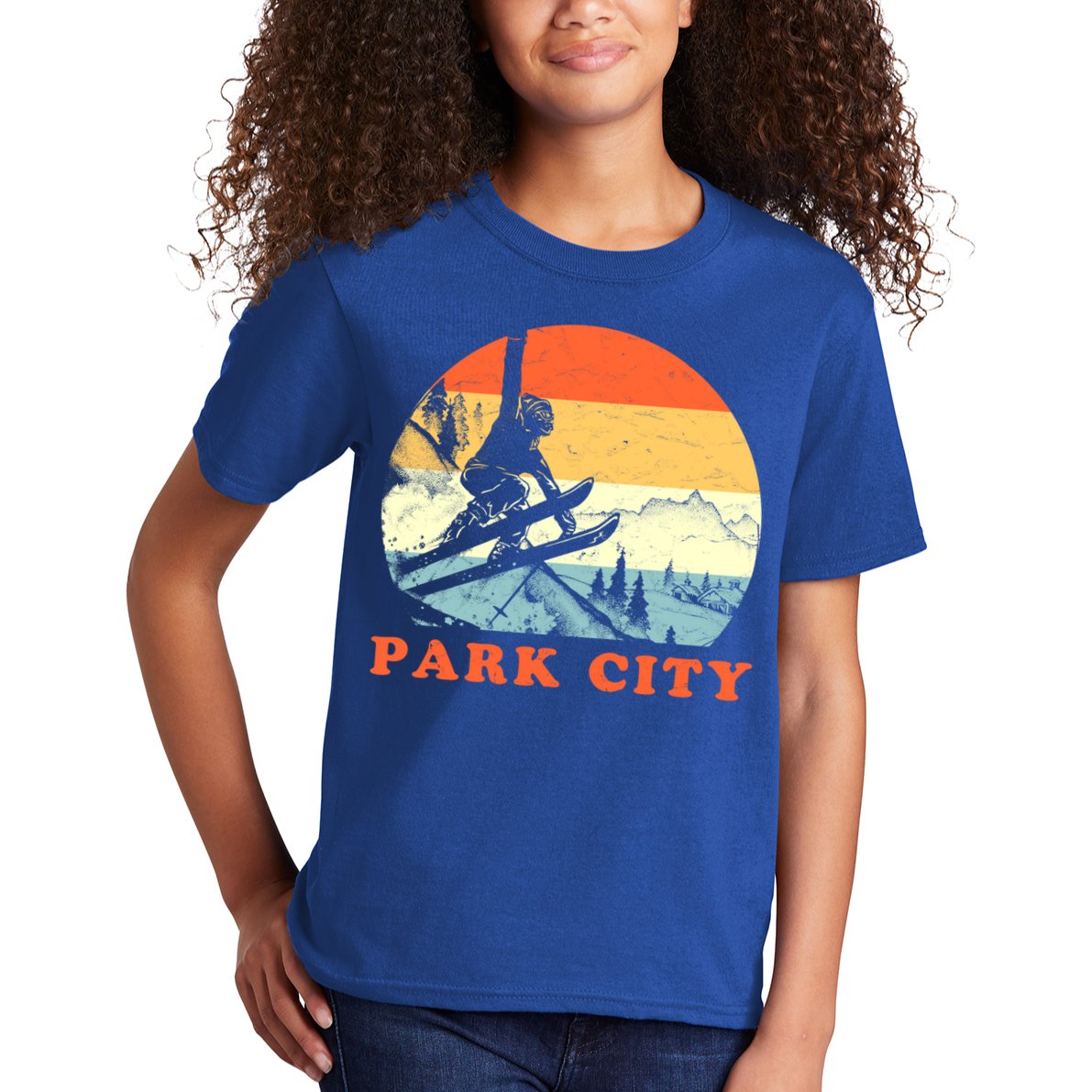 Ski Park City Utah Vintage Snow Skiing Vacation Meaningful Gift Kids T-Shirt