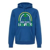 Saint Patrick Costume Rainbow Shamrock Lucky To Be A Lawyer Gift Premium Hoodie