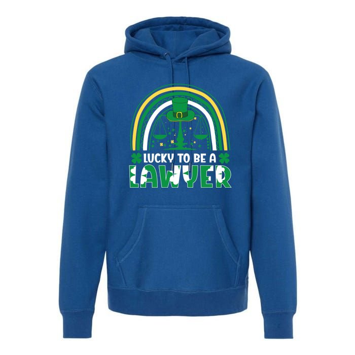 Saint Patrick Costume Rainbow Shamrock Lucky To Be A Lawyer Gift Premium Hoodie