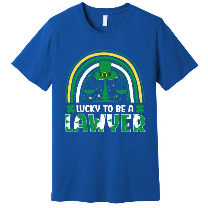 Saint Patrick Costume Rainbow Shamrock Lucky To Be A Lawyer Gift Premium T-Shirt