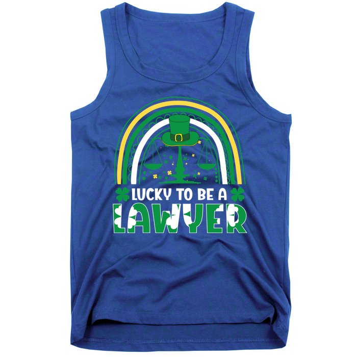 Saint Patrick Costume Rainbow Shamrock Lucky To Be A Lawyer Gift Tank Top