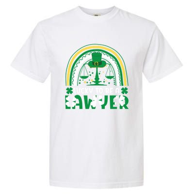 Saint Patrick Costume Rainbow Shamrock Lucky To Be A Lawyer Gift Garment-Dyed Heavyweight T-Shirt