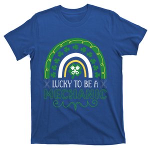 St Patrick Costume Rainbow Shamrock Lucky To Be A Mechanic Gift T-Shirt