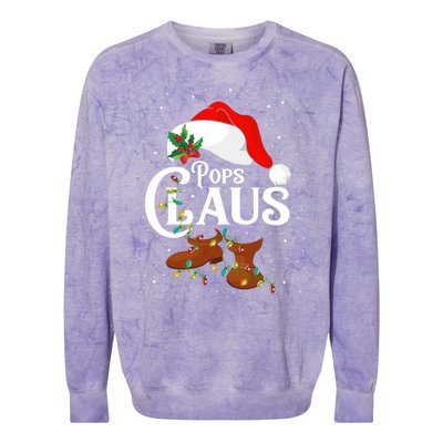 Santa Pops Claus Christmas Lights Family Funny Gift Colorblast Crewneck Sweatshirt