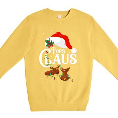 Santa Pops Claus Christmas Lights Family Funny Gift Premium Crewneck Sweatshirt