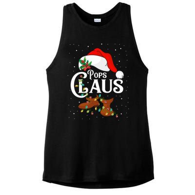 Santa Pops Claus Christmas Lights Family Funny Gift Ladies PosiCharge Tri-Blend Wicking Tank