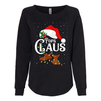 Santa Pops Claus Christmas Lights Family Funny Gift Womens California Wash Sweatshirt