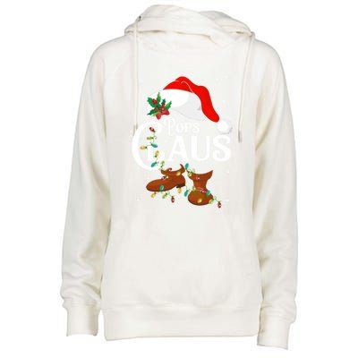 Santa Pops Claus Christmas Lights Family Funny Gift Womens Funnel Neck Pullover Hood