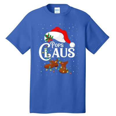 Santa Pops Claus Christmas Lights Family Funny Gift Tall T-Shirt