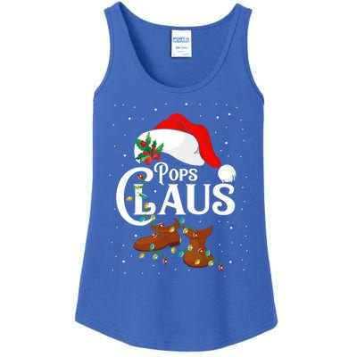 Santa Pops Claus Christmas Lights Family Funny Gift Ladies Essential Tank