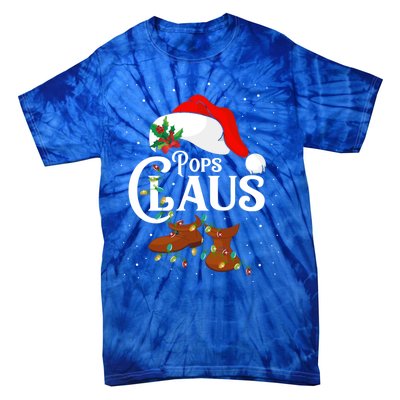 Santa Pops Claus Christmas Lights Family Funny Gift Tie-Dye T-Shirt