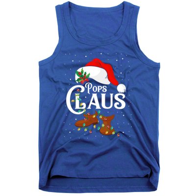 Santa Pops Claus Christmas Lights Family Funny Gift Tank Top