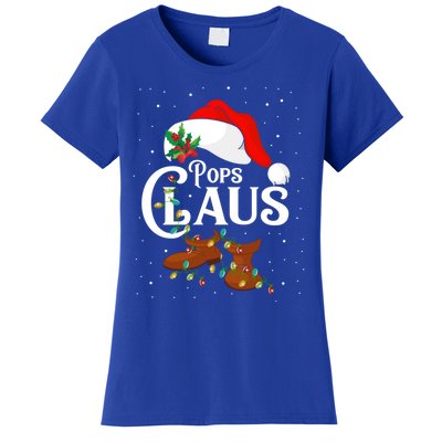 Santa Pops Claus Christmas Lights Family Funny Gift Women's T-Shirt