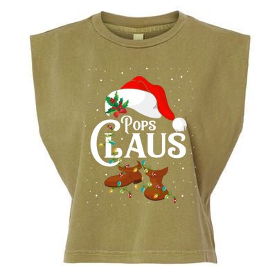 Santa Pops Claus Christmas Lights Family Funny Gift Garment-Dyed Women's Muscle Tee