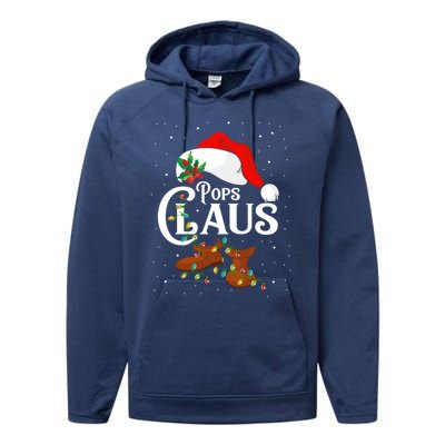 Santa Pops Claus Christmas Lights Family Funny Gift Performance Fleece Hoodie