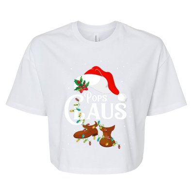 Santa Pops Claus Christmas Lights Family Funny Gift Bella+Canvas Jersey Crop Tee