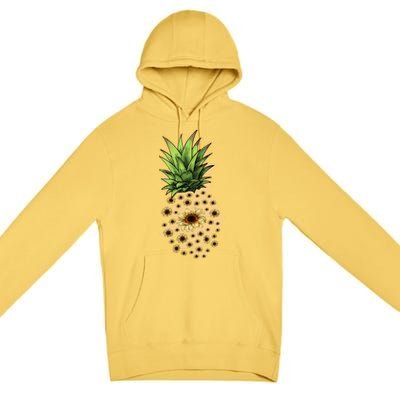 Sunflower Pineapple Cute Premium Pullover Hoodie