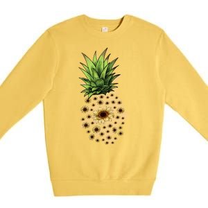 Sunflower Pineapple Cute Premium Crewneck Sweatshirt