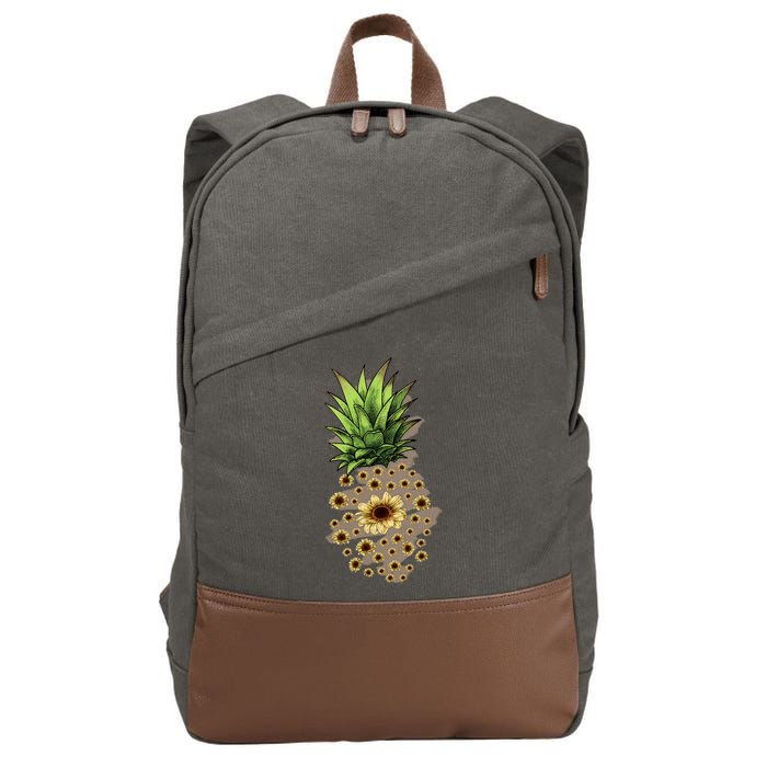 Sunflower Pineapple Cute Cotton Canvas Backpack