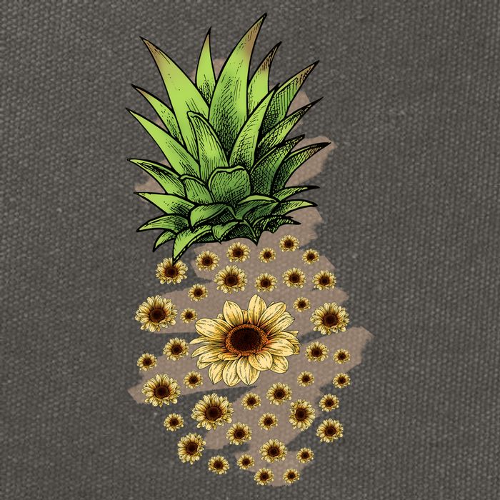 Sunflower Pineapple Cute Cotton Canvas Backpack