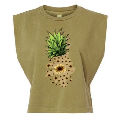 Sunflower Pineapple Cute Garment-Dyed Women's Muscle Tee