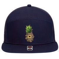 Sunflower Pineapple Cute 7 Panel Mesh Trucker Snapback Hat