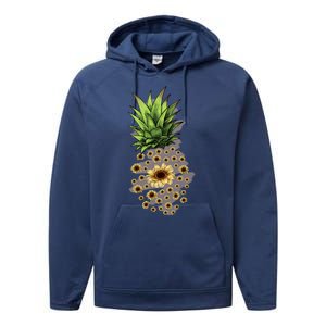 Sunflower Pineapple Cute Performance Fleece Hoodie