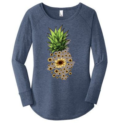 Sunflower Pineapple Cute Women's Perfect Tri Tunic Long Sleeve Shirt