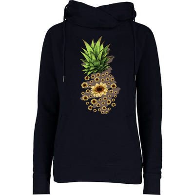 Sunflower Pineapple Cute Womens Funnel Neck Pullover Hood