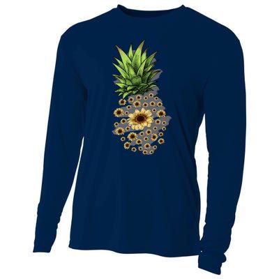 Sunflower Pineapple Cute Cooling Performance Long Sleeve Crew