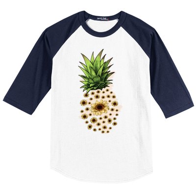 Sunflower Pineapple Cute Baseball Sleeve Shirt