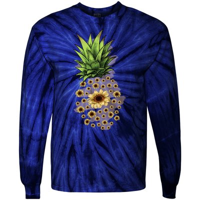 Sunflower Pineapple Cute Tie-Dye Long Sleeve Shirt