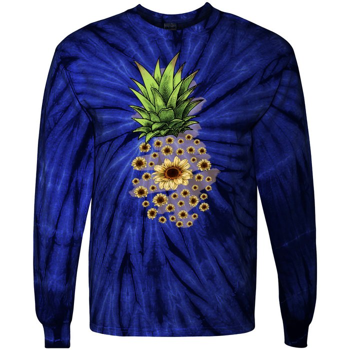 Sunflower Pineapple Cute Tie-Dye Long Sleeve Shirt