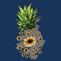 Sunflower Pineapple Cute Tie-Dye T-Shirt