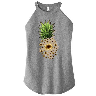 Sunflower Pineapple Cute Women’s Perfect Tri Rocker Tank