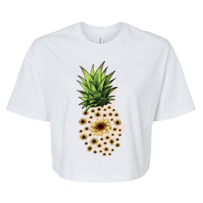 Sunflower Pineapple Cute Bella+Canvas Jersey Crop Tee