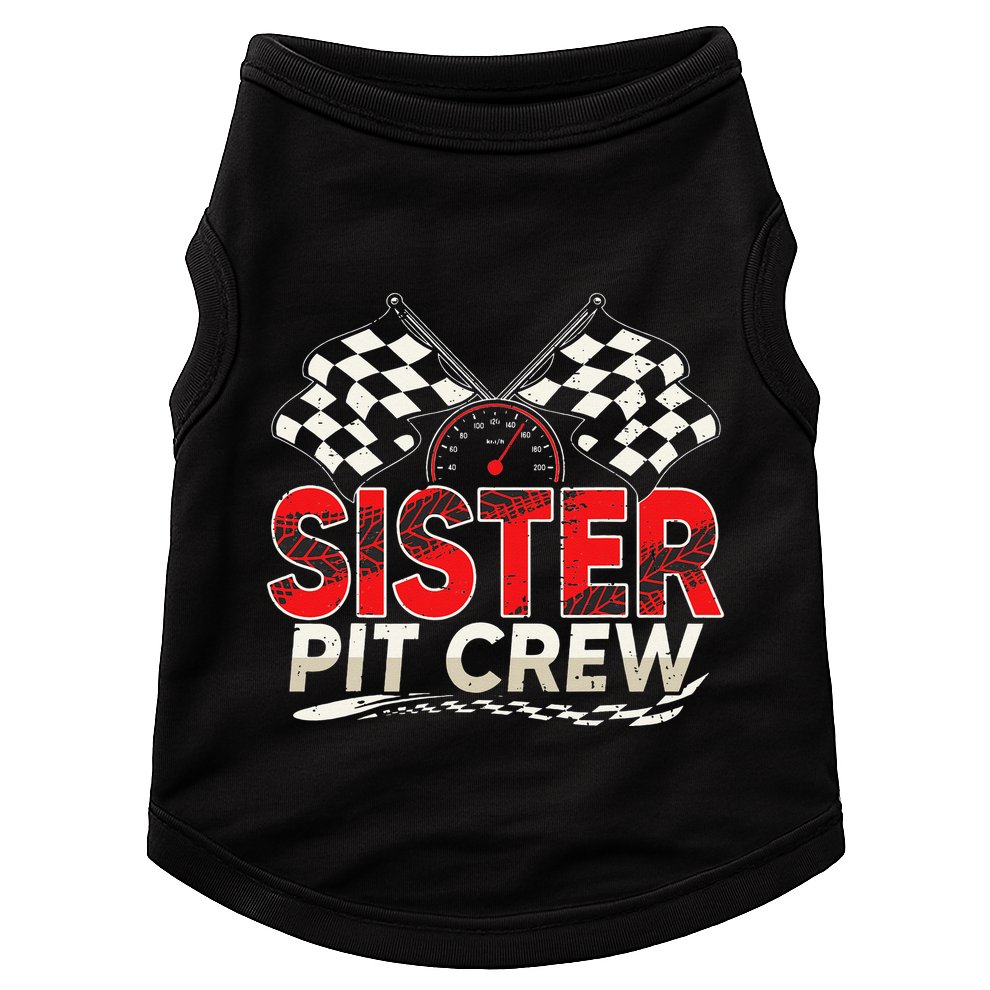 Sister Pit Crew Race Car Lover Racing Family Matching Funny Doggie Tank