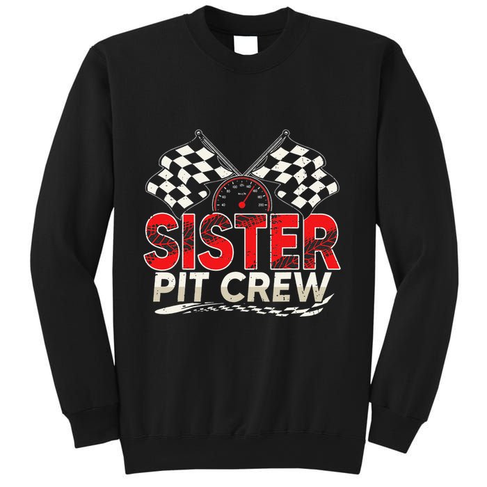 Sister Pit Crew Race Car Lover Racing Family Matching Funny Sweatshirt