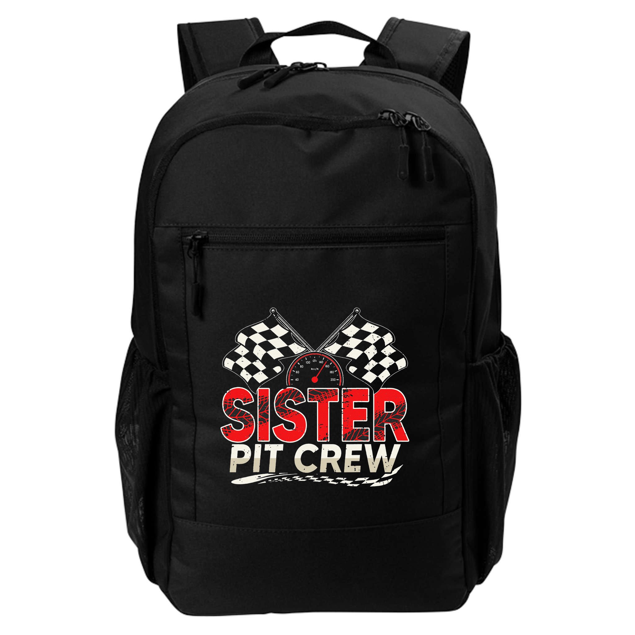 Sister Pit Crew Race Car Lover Racing Family Matching Funny Backpack