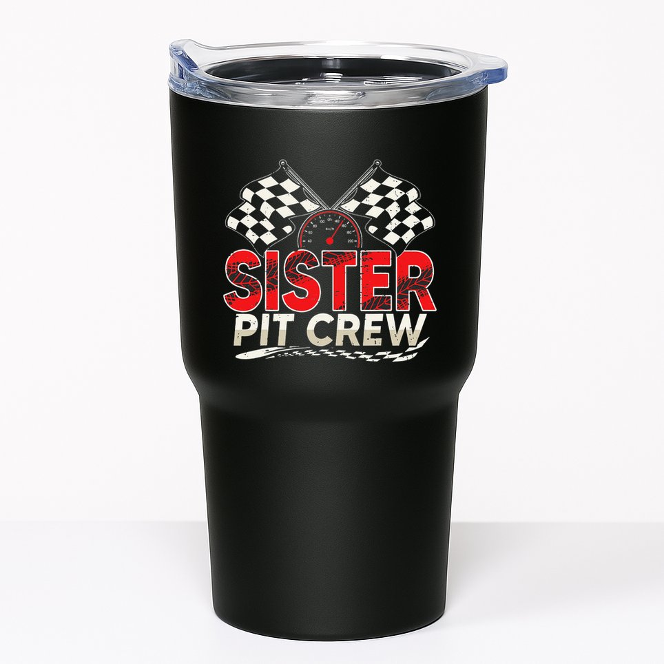 Sister Pit Crew Race Car Lover Racing Family Matching Funny Tumbler