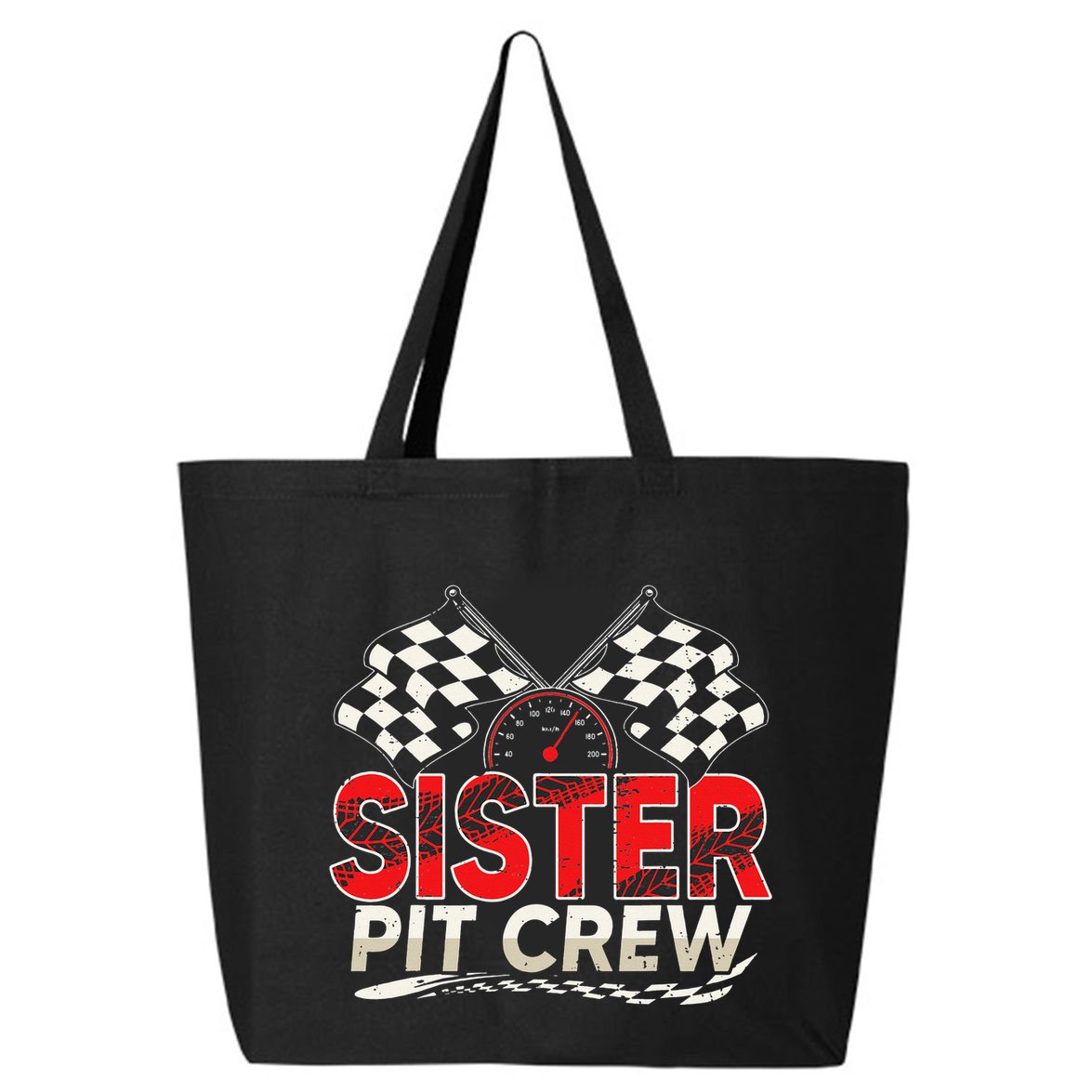 Sister Pit Crew Race Car Lover Racing Family Matching Funny 25L Jumbo Tote