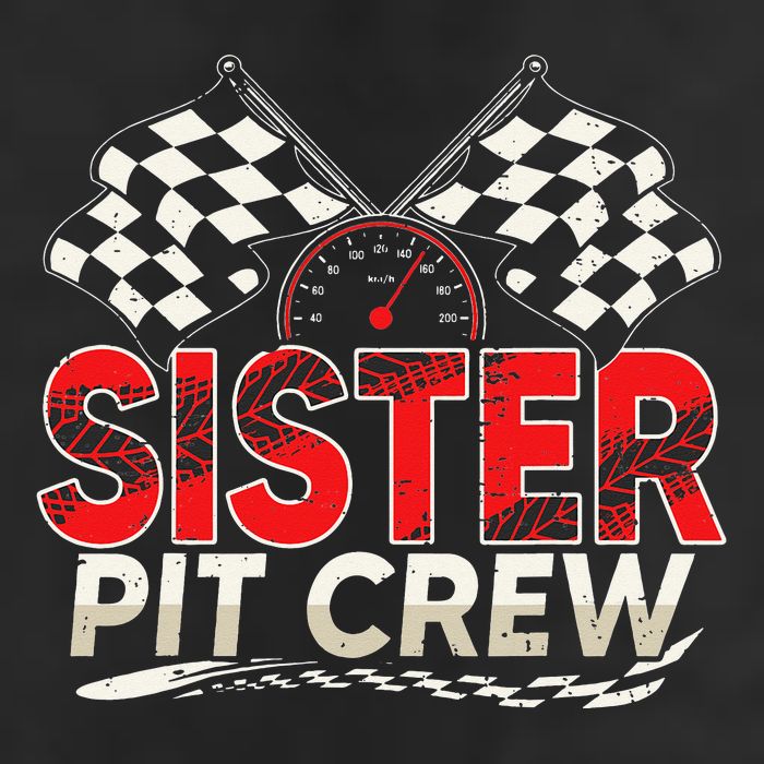 Sister Pit Crew Race Car Lover Racing Family Matching Funny 25L Jumbo Tote
