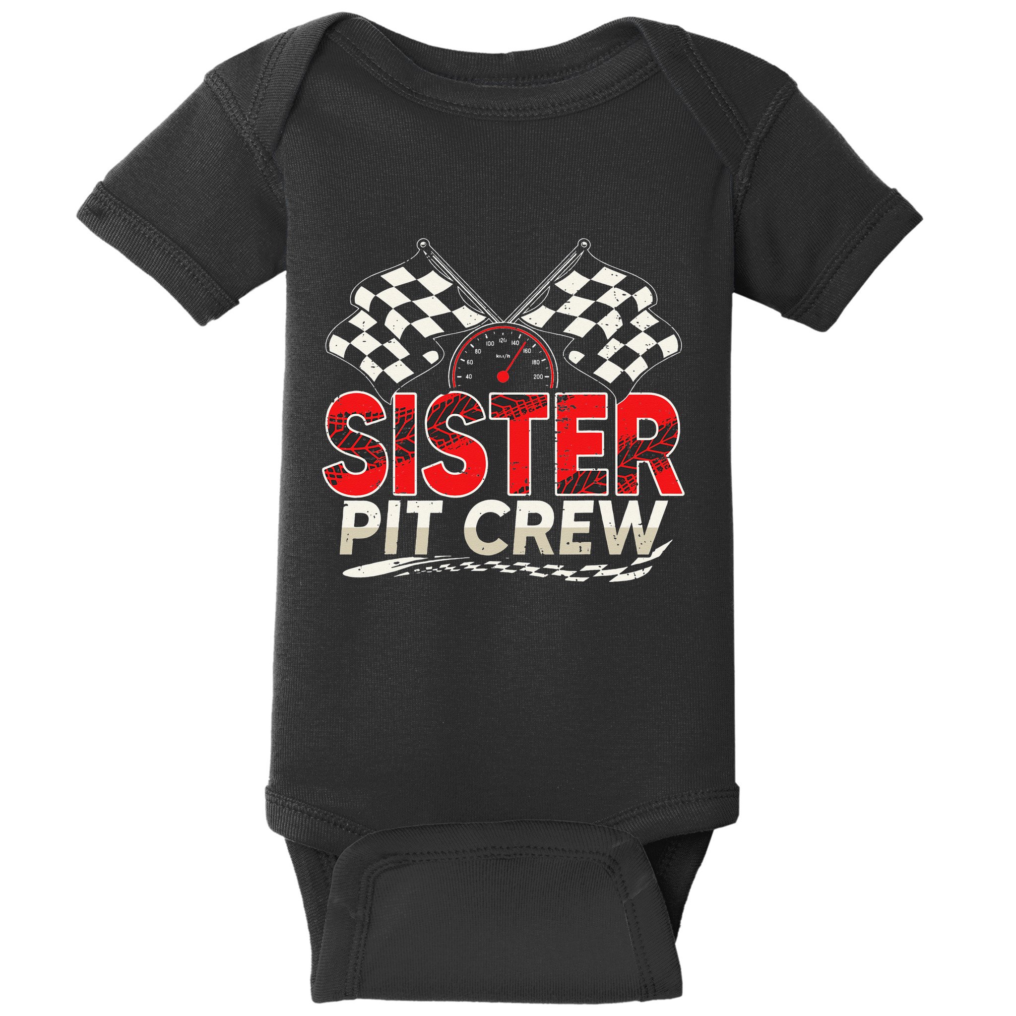 Sister Pit Crew Race Car Lover Racing Family Matching Funny Baby Bodysuit