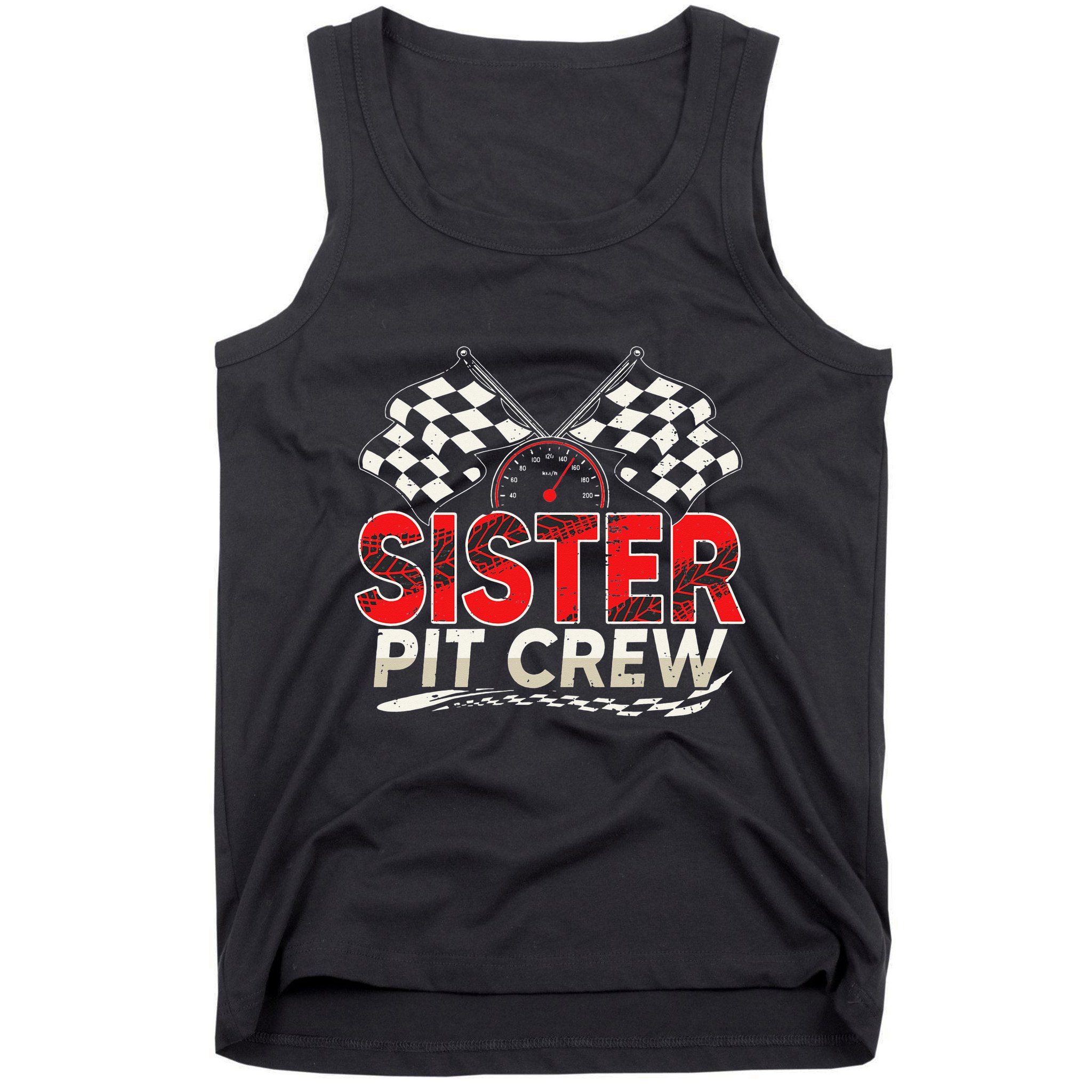 Sister Pit Crew Race Car Lover Racing Family Matching Funny Tank Top