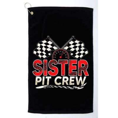 Sister Pit Crew Race Car Lover Racing Family Matching Funny Golf Towel