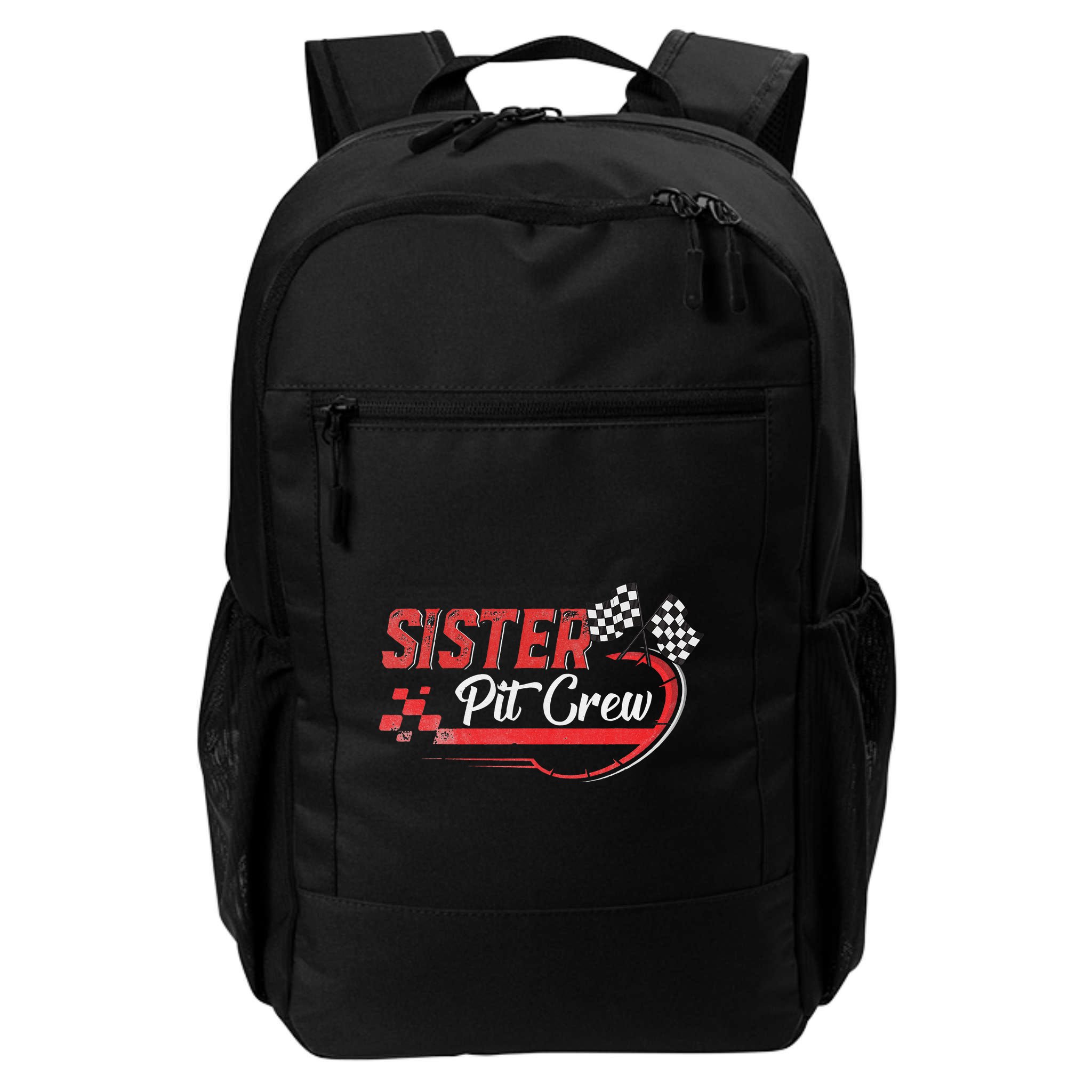 Sister Pit Crew Race Car Birthday Party Racing Family Backpack