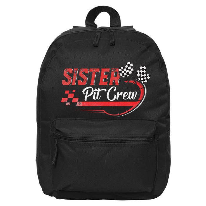 Sister Pit Crew Race Car Birthday Party Racing Family 16 in Basic Backpack